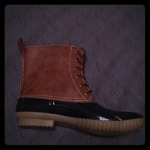 Yoki Duck Boots - Brown/Blue